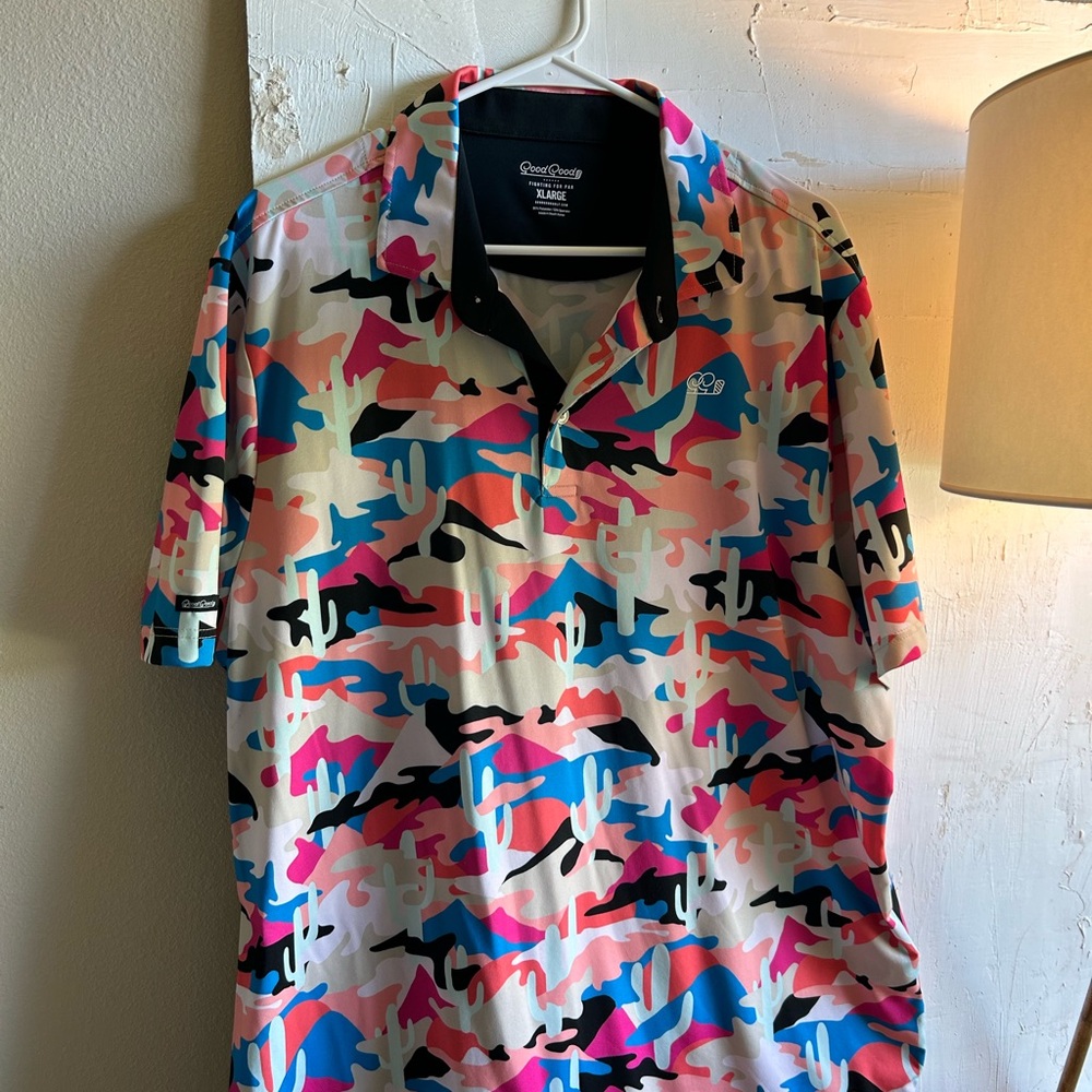 Colorful Camo Polo Shirt